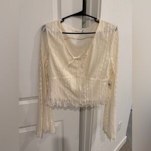 Altar'd State Ivory Lace Blouse